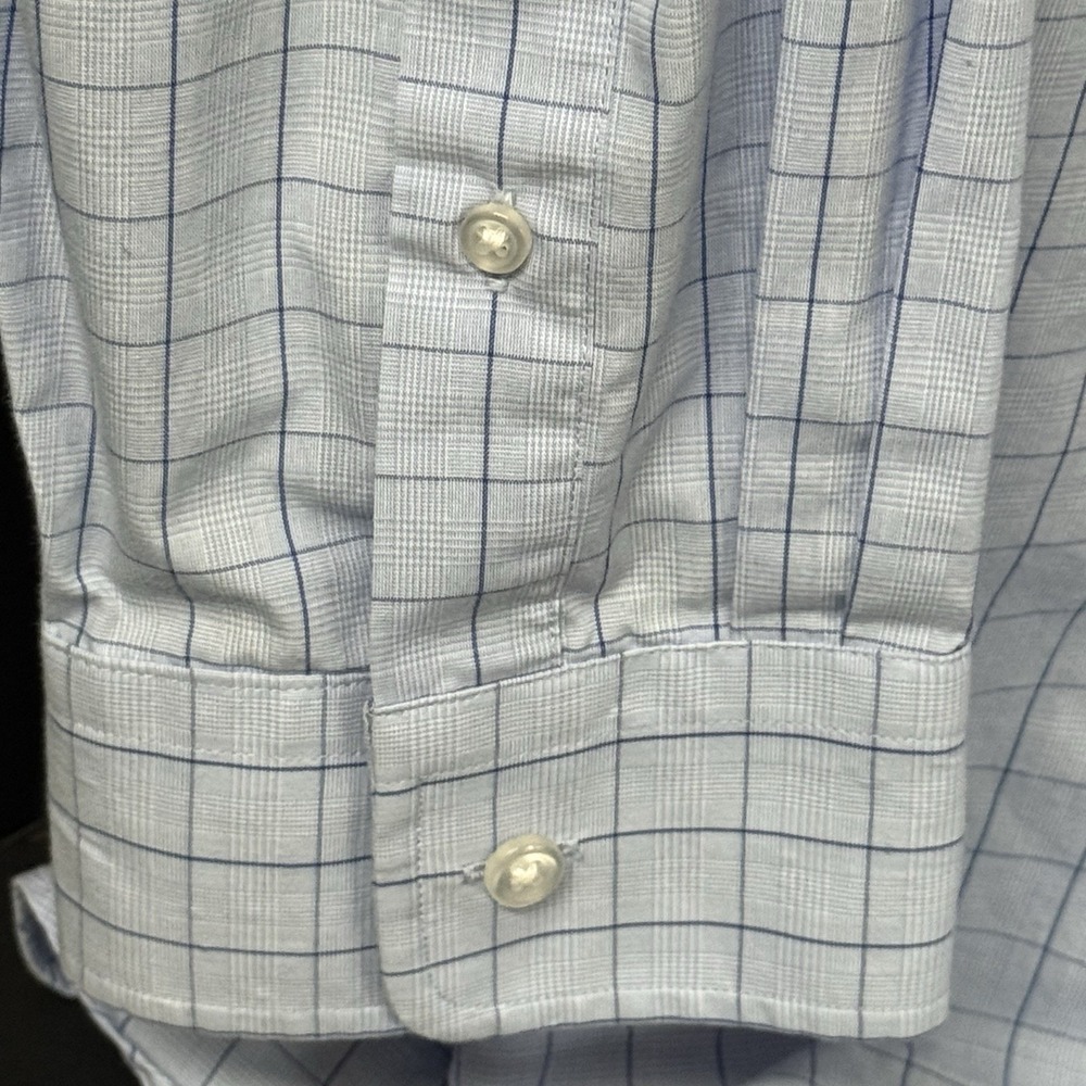 Synergy Performance Mens Dress Shirt 18 1/2 35/36 Long Sleeve Check Non Iron - Picture 5 of 6